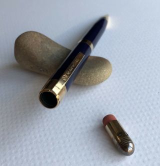 Vintage Eversharp Skyline Mechanical Pencil Edc Blue Gold Trim Usa