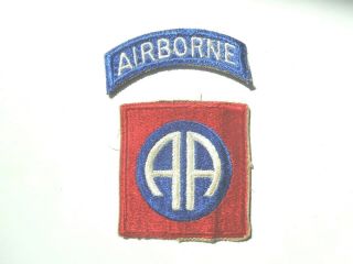Ww 2 Us Army 82nd Airborne Division Shoulder Patch With Tab