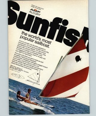 1972 Paper Ad Amf Alcort Sunfish Sailboat Sailing Boat Mahogany Dagger Board