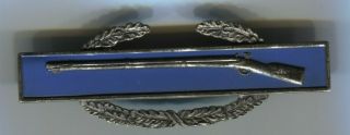 Blue Enamel Sterling Silver Wwii Combat Infantry Medal