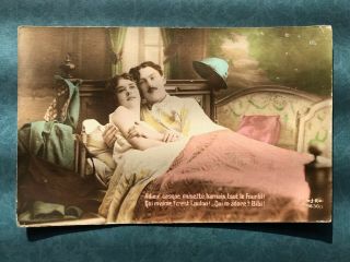 Ww1 Romance Love Lady & Soldier Old Postcard C.  1917