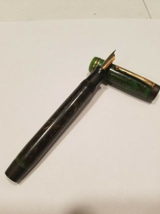 Vintage Parker Duofold Senior Streamlined Fountain Pen In Jade,  Unrestored