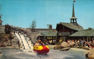 Disneyland,  1 - 338,  Bobslled,  Swiss Chalet.  Magic Kingdom, .  Old Postcard