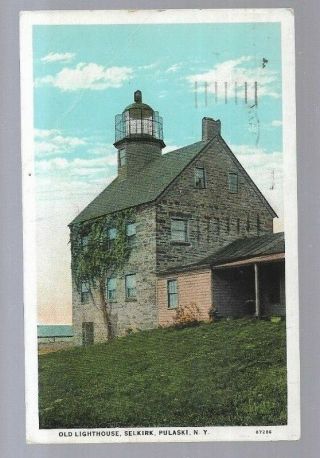 Pk41248:postcard - Old Lighthouse,  Selkirk,  Pulaski,  York
