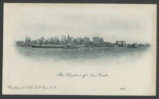 York City Ny: C.  1900 - 1904 Postcard Old Dominion Steamship Co.  Skyline