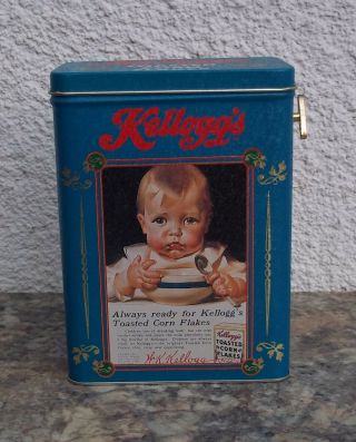 Vintage Kellogg’s Corn Flakes Cereal Box Collector’s Tin Advertising Music Box