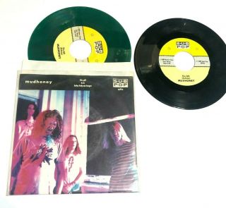 Mudhoney 7 " 45 Single This Gift / Baby Help Me Forget Green Vinyl,  Black Ex