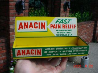 Vintage Anacin Metal Store Display Case Medicine Aspirin Advertising