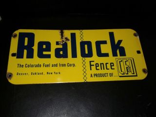 Vintage Porcelain Fence Sign Cf&i Realock