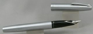 Sheaffer Imperial 444 Stainless Steel & Chrome Fountain Pen - Medium Nib - 1970s