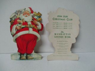 Vintage Christmas Club Santa Claus Ornaments - Manhattan Savings Bank York