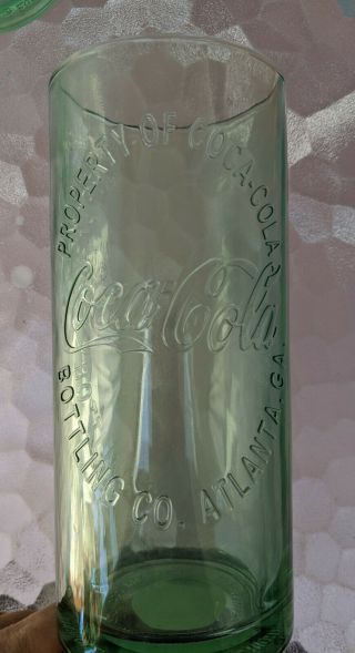 Property Of Coca Cola Atlanta Ga Green 16 Oz.  Glass Set Of 4