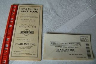 1937 Starline Price Book & Envelope Formerly Hunt - Helm - Ferris & Co Harvard Ill