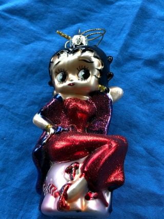 Betty Boop Hand Blown Glass Christmas Ornament