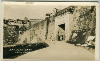 Puerto Porto Rico San Juan - San Juan Gate Old Real Photo Sepia Postcard
