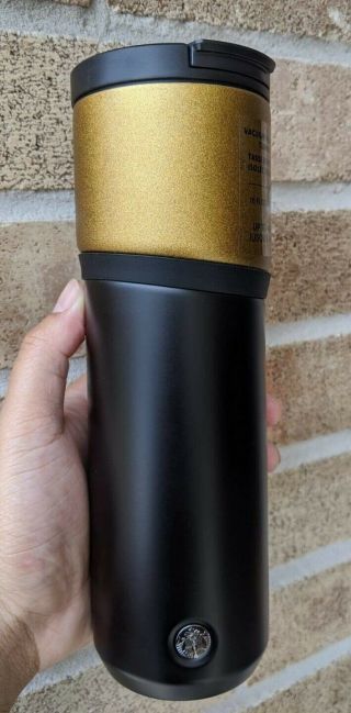 2020 Starbucks Fall,  Black And Gold Tumbler 16 Fl Oz Vacuum Insulated