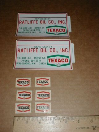 Ratliffe Oil Gas Gasoline Co Texaco Wadesboro Nc Garage Sticker,  Model Decals