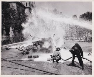 Signal Corps 8x10 Photo German Firemen Fight Gas Truck Fire Munich 15