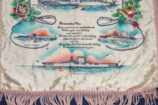 WWII Military Silk Pillow Sham Cover - U.  S.  Navy Battleships Etc.  - Remember Me 3