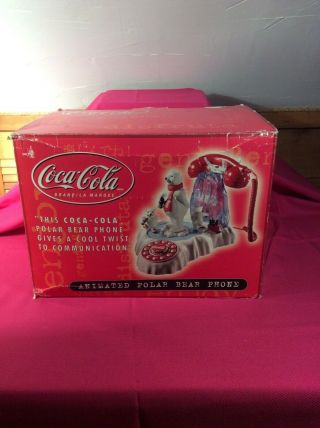 Vintage Coca Cola Coke Animated Light Up Polar Bear Telephone Phone - -
