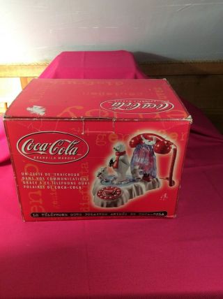 Vintage Coca Cola Coke animated light up polar bear telephone phone - - 3