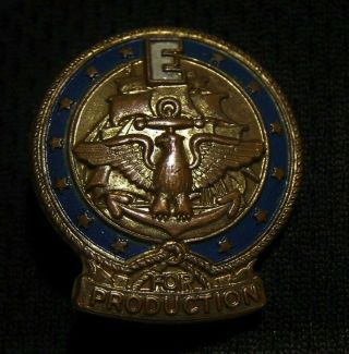 Wwii Grammes Allentown Pa Us Navy Usn E Production Award Pin - Ww2 War Worker