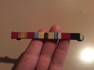 Ww2 Us Army Military 3 Place Ribbon Bar American Campaign 3/8 "