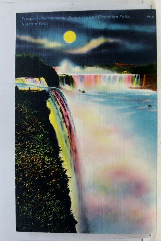 Canada Ontario Niagara Falls American Canadian Prospect Point Postcard Old View