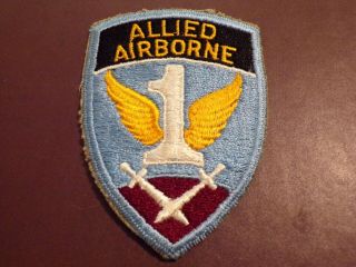 Wwii Army 1st Allied Airborne Patch Military Parachute Insignia Uniform Ssi