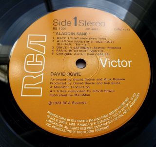 David Bowie Aladdin Sane 1973 Uk Rca 1st Press W/inner & Insert
