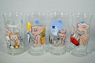 E.  T.  1982 Limited Edition Set Of 4 Pizza Hut Collector Glasses