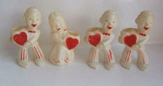 4 Vintage Plastic Valentine 