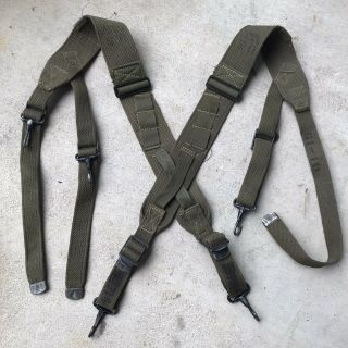 Wwii Us Army M44 Combat Suspenders M1944 - Dated 1945 - M45 M36