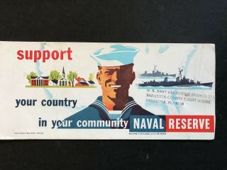 1955 America After World War 2 Naval Reserve Destroyers Sarasota Fl Blotter