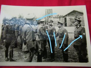 Wwii German Photo Combat Policeman With Officers Inspection