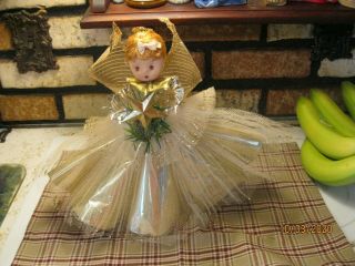 Vintage Angel Christmas Tree Topper Holiday Decorations 10 "