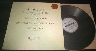 Oistrakh Knushevitzky Oborin Schubert Trio Columbia Sax 2281 Uk B/s Ed1