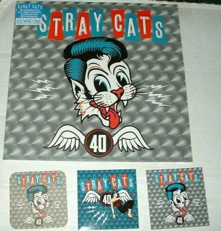 Stray Cats 40 Limited Edition Of 500 Blue Marble Vinyl,  Poster Stickers Coaster