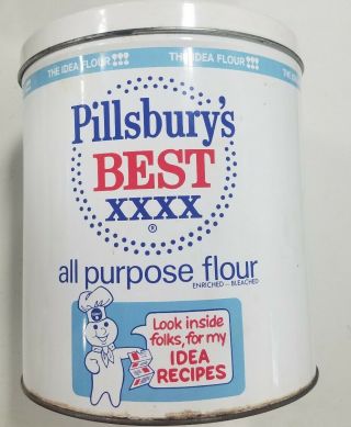 Vintage Pillsbury’s Best Xxxx All Purpose Flour Tin Canister