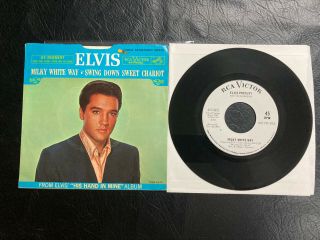 Elvis Presley Mega Rare Milky White Way White Label Promo 45&ps Near