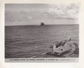 Wwii Us Navy Photo Japanese Kamikaze Attack Uss Suwannee Leyte Gulf 672