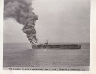 Wwii Us Navy Photo Japanese Kamikaze Attack Uss Suwannee Leyte Gulf 673