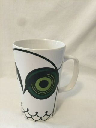 Starbucks Owl 16 Oz Grande Coffee Mug Tea Cup Green Eye Limited Edition 2014