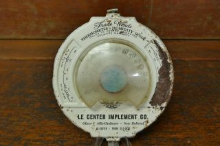 Vintage 1960s Le Center Mn Implement Co Oliver Allis - Chalmers Metal Thermometer