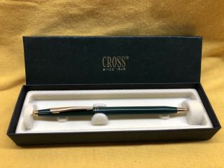 Nib Cross Classic Century Satin Green Ballpoint Pen W/22k Gold Barely.  Usa