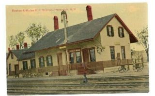4 Old Penacook,  Nh Post Cards B&m Rr Station
