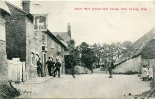 Oare - Pewsey - White Hart Refreshment Rooms - Old Postcard View