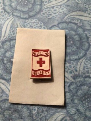 German Red Cross Pin Helft Uns Helfen