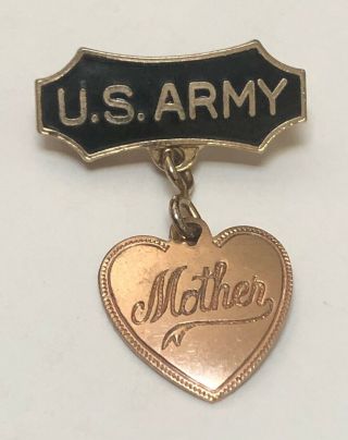 Vintage Wwii Us Army Sweetheart Lapel Pin 1940’s Home Front Jewelry “mother”