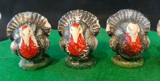 6 Vintage Ceramic Turkey Nik Nak Autumn Thanksgiving Design Decorations Japan 2